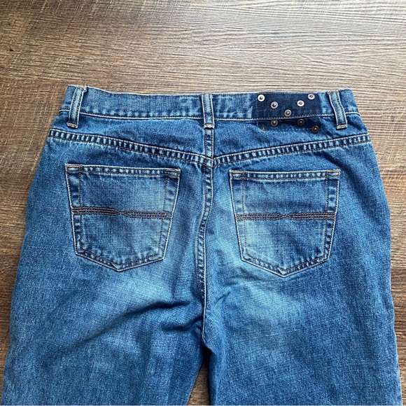 EXPRESS jeans embroidered studded denim 9/10 vintage Y2K flare EUC juniors - Picture 5 of 14